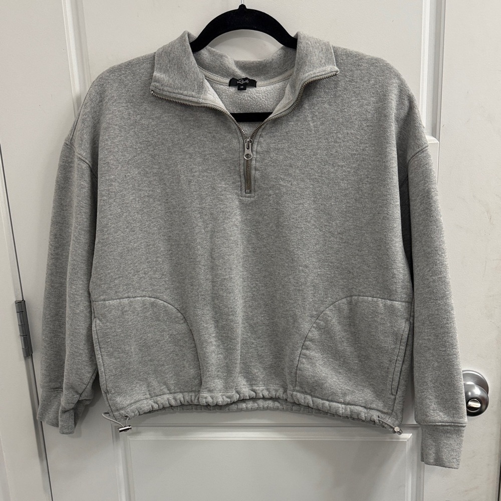 Rails Gray Quarter Zip Crop Sweatshirt‎ Size XS